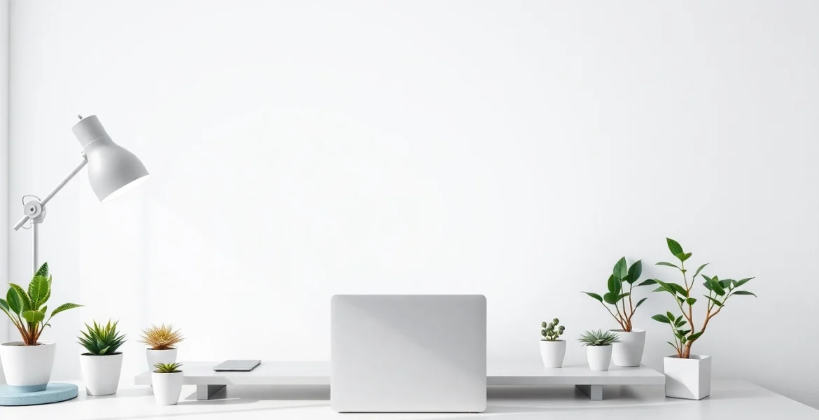 Use the beyaz ekran tool to enhance focus and lighting in a modern workspace setup.