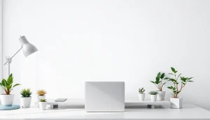 Use the beyaz ekran tool to enhance focus and lighting in a modern workspace setup.