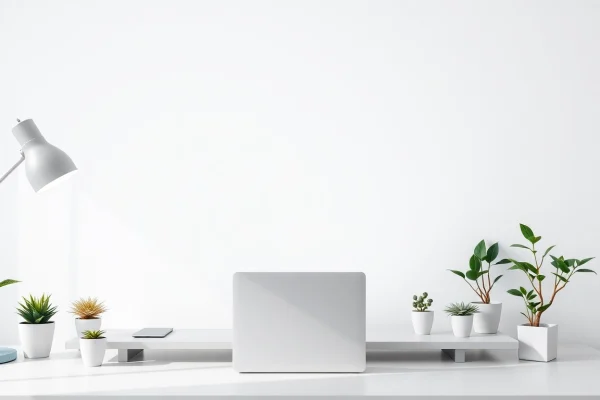 Use the beyaz ekran tool to enhance focus and lighting in a modern workspace setup.