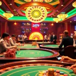 Engaging scene at trang chủ 789Win casino with vibrant tables and players enjoying high-stakes action.