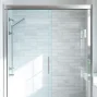 Elegant sliding shower door showcasing its sleek design and modern features.