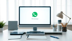 展示 WhatsApp网页版界面的引人入胜工作区，体现现代通信。