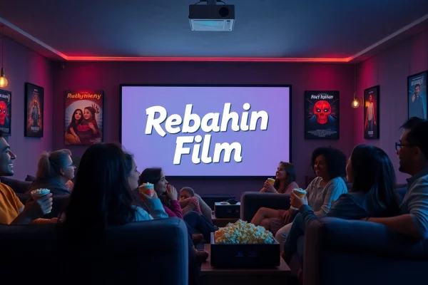 Viewers enjoying a captivating rebahin film experience in a cozy home theater setting.