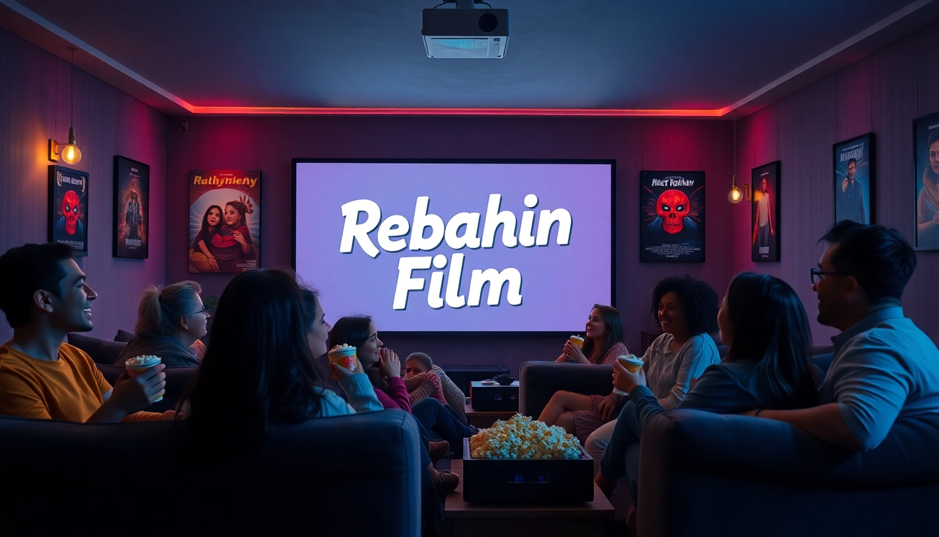 Viewers enjoying a captivating rebahin film experience in a cozy home theater setting.