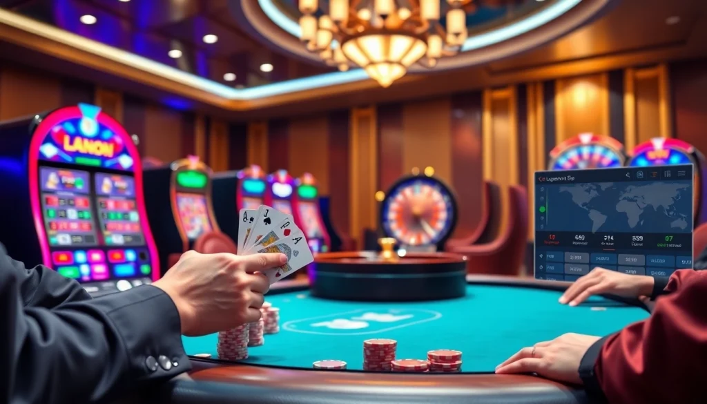 Experience high-stakes poker action surrounded by gambling excitement at luongsontv.