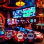 Experience the thrill of MK8 betting with vibrant casino visuals featuring roulette and poker.