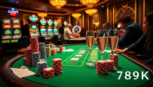 Experience the thrill of high-stakes gambling at the lavish casino featuring 789K on successful bets.