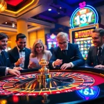 33WIN players engaging in an exciting casino experience with roulette and slot machines.