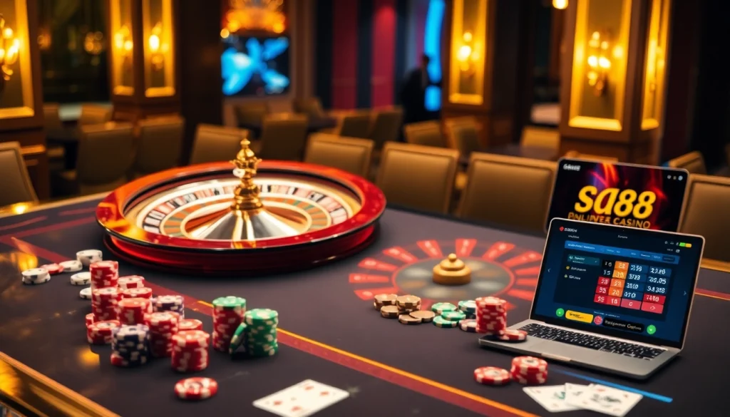 Experience thrilling casino gaming with SA88's vibrant roulette and poker action.