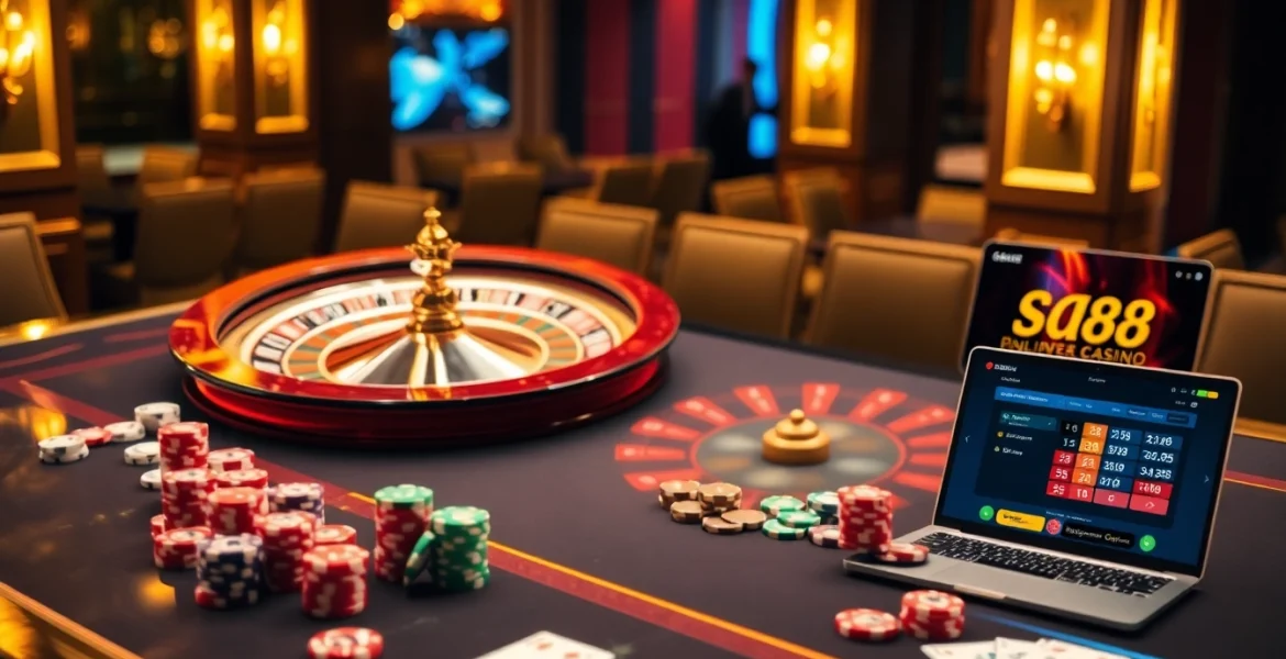 Experience thrilling casino gaming with SA88's vibrant roulette and poker action.