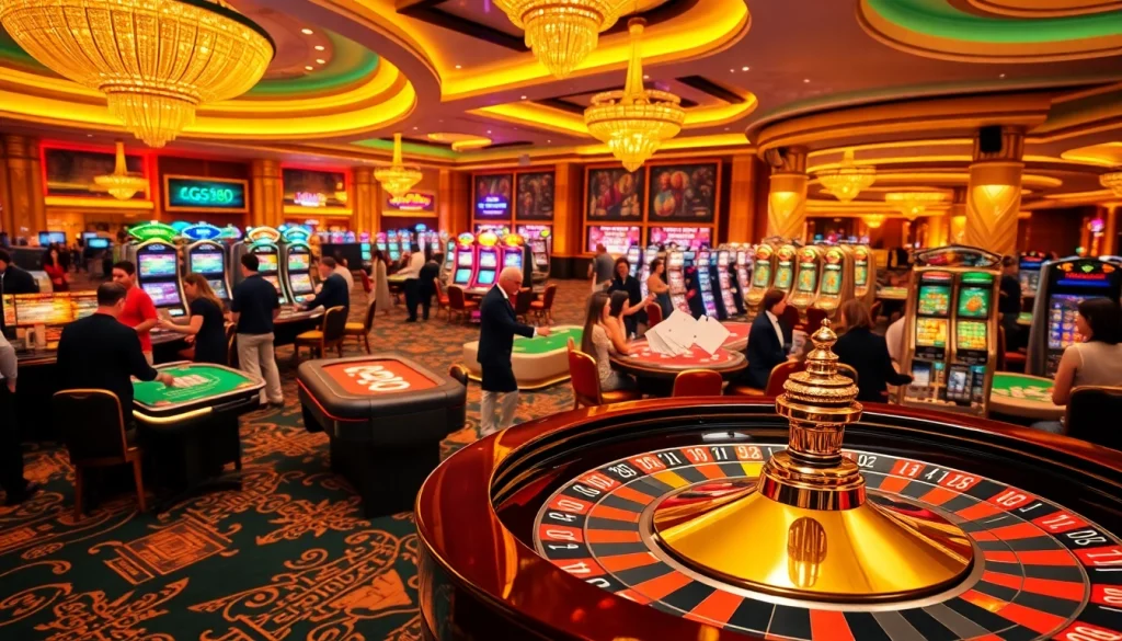 Experience the thrill of winning at gg88's luxurious casino atmosphere with vibrant gaming elements