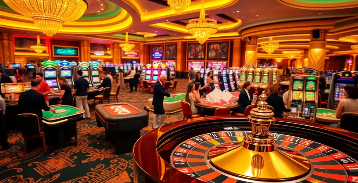 Experience the thrill of winning at gg88's luxurious casino atmosphere with vibrant gaming elements