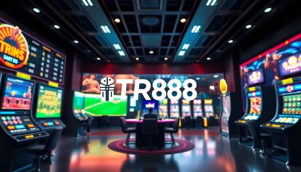 Online betting interface featuring TR88 branding and vibrant gaming options.