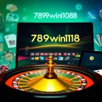 Experience high-stakes gaming at 789win108 with vibrant poker chips and a spinning roulette wheel.