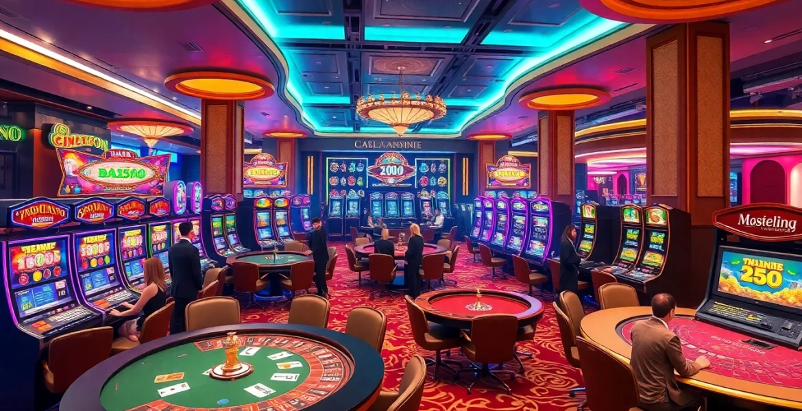 Go8 casino patrons enjoying exciting slot machines and table games in a luxurious environment.