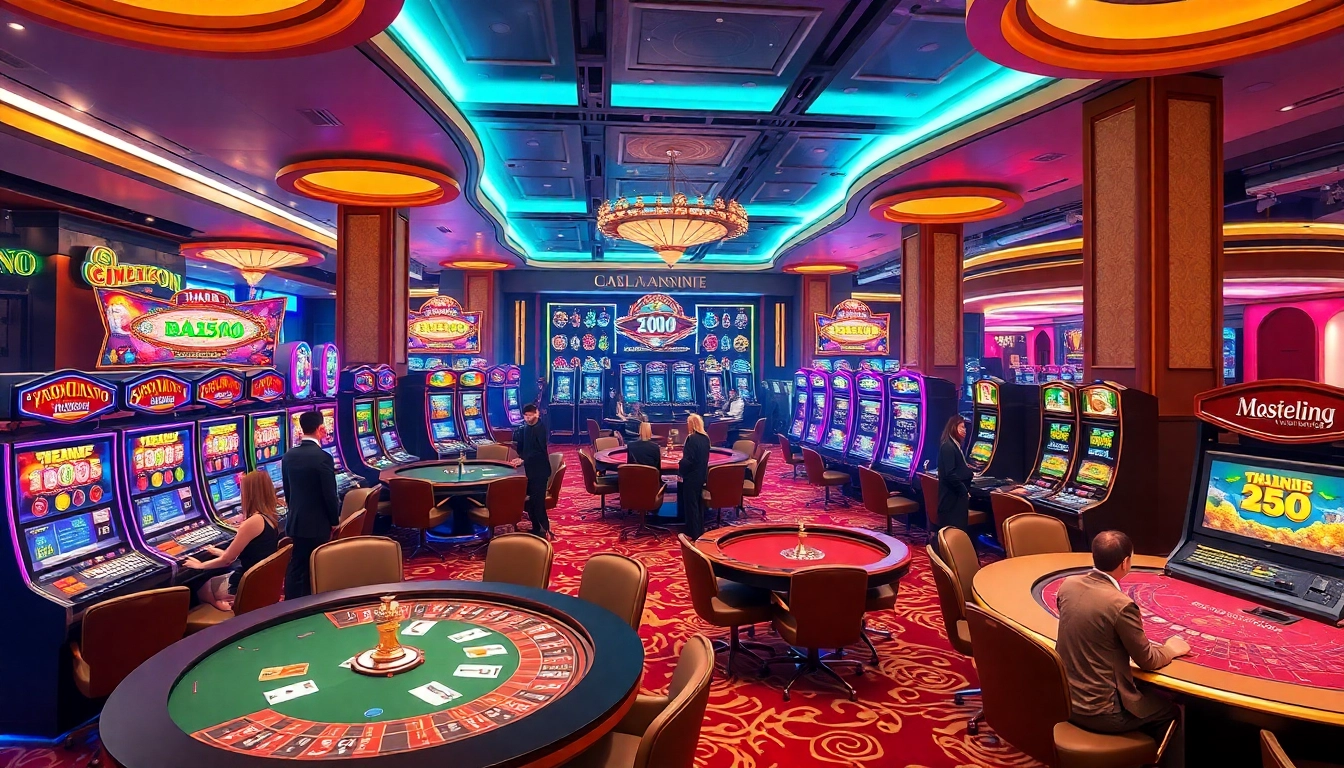 Go8 casino patrons enjoying exciting slot machines and table games in a luxurious environment.
