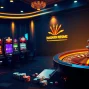 Naga169 resmi online casino showcasing vibrant slot machines and poker chips in a luxurious gaming environment.
