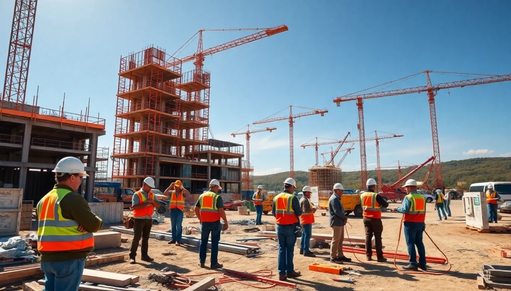 Stay updated with the latest tennessee construction news through this vibrant construction site scene.