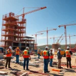 Stay updated with the latest tennessee construction news through this vibrant construction site scene.