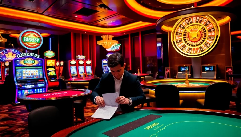 Experience the thrill of gaming at https://vb88.boston/ with vibrant casino tables and engaging players.