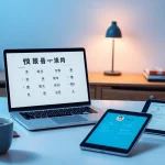 Modern translation workspace displaying 有道翻译 on a laptop with language tools.