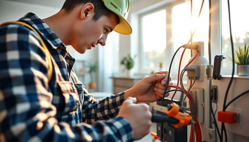 Edmonton electrical services by a qualified electrician improving home wiring.