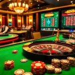 SIN88 players enjoying an exciting game night at a luxurious casino table with chips and cards.