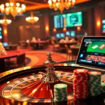 Découvrez l'excitation du casino en ligne avec des jetons de poker vibrants et une roulette brillante.