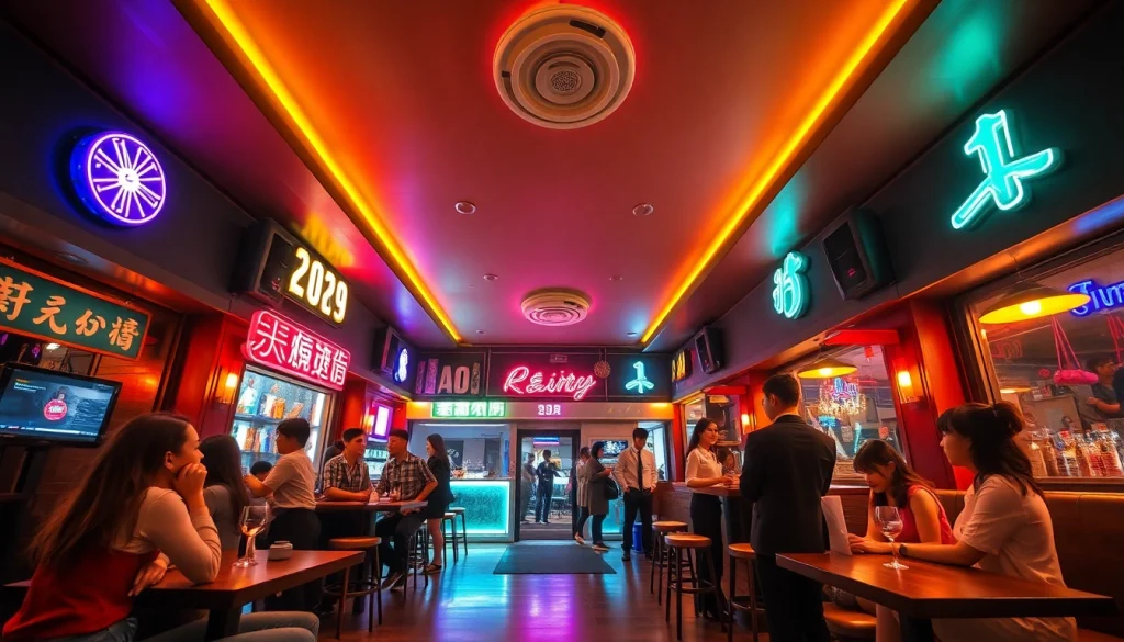 제주도에서 노래방과 유흥 장소를 보여주는 활기찬 제주도유흥 밤문화 장면.