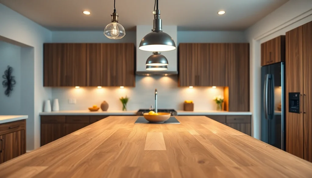 Enhance your kitchen's aesthetics with island lighting showcased in a modern setup.