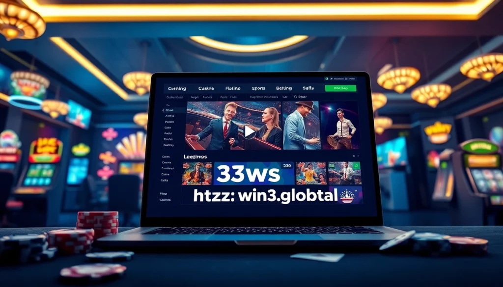 Experience the excitement of online betting at https://33win.global/ with vibrant casino visuals.