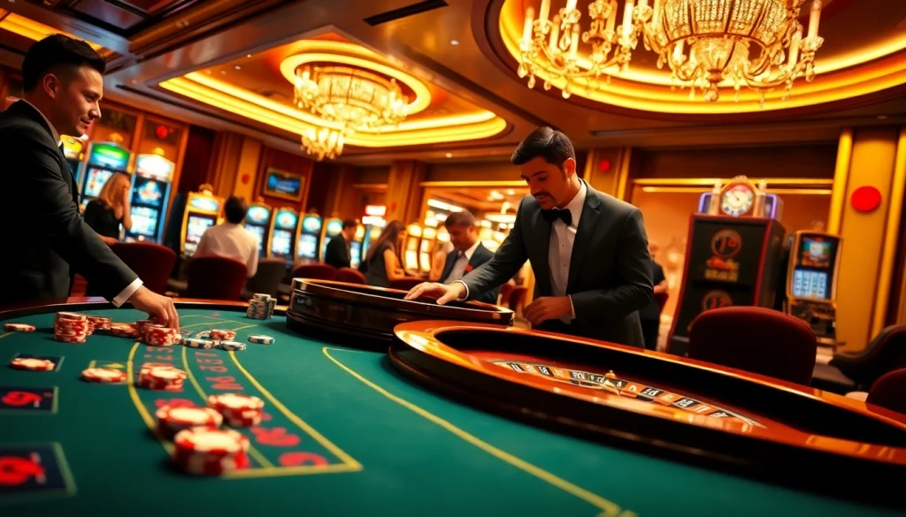 Players enjoying a rich gambling experience at https://lu88.cn.com/ with exciting poker and roulette action.