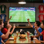 Cakhiatv fans enjoying a live football match together, highlighting community and excitement.