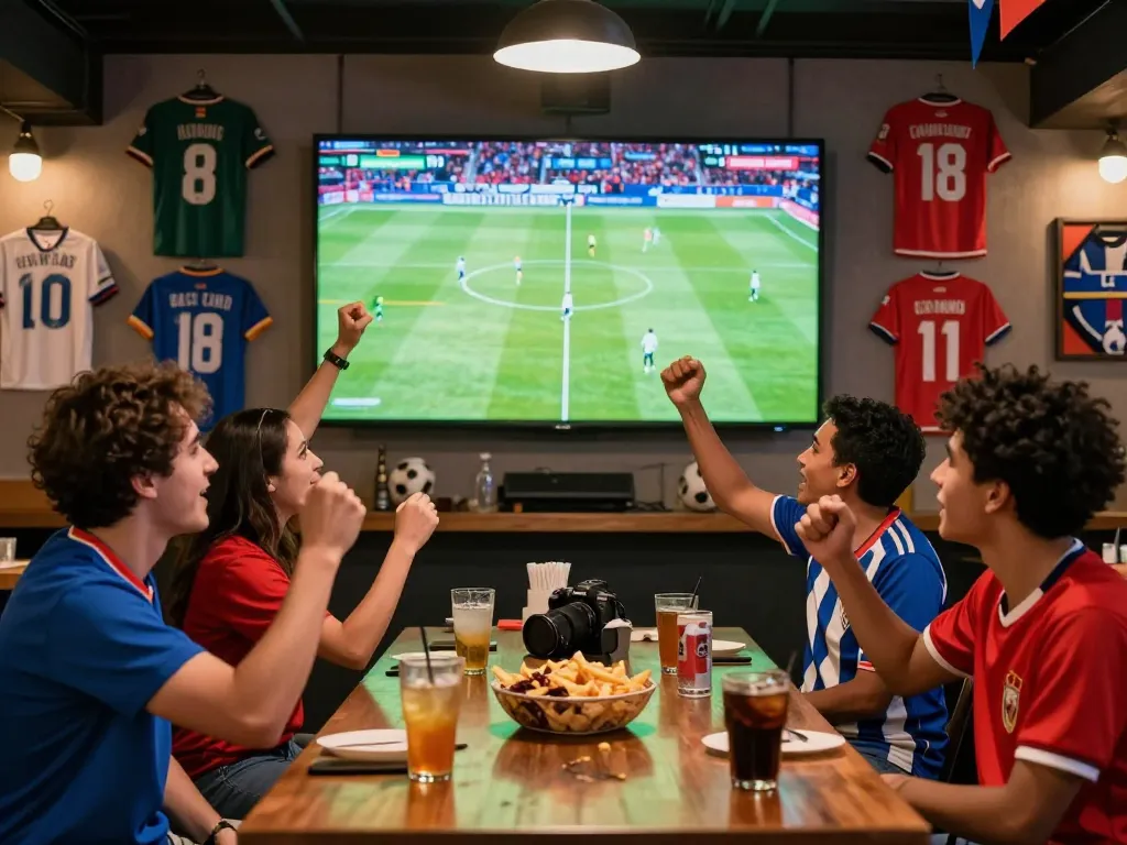 Cakhiatv fans enjoying a live football match together, highlighting community and excitement.