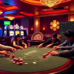Players enjoying a poker game at a casino table, showcasing the excitement of winning strategies at 28bet.