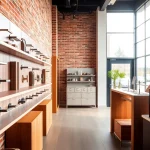 Showcase of elegant door handles at the Door Handle Company in a modern showroom.