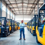 Forklift training in Durban with diverse learners safely operating forklifts under expert supervision.