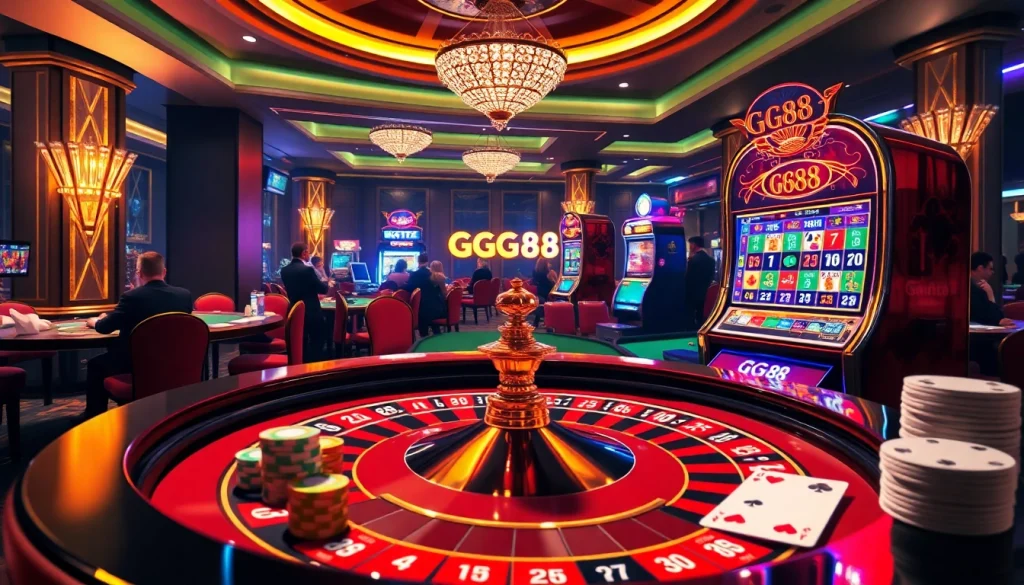 Experience the excitement of gambling at GG88 with vibrant casino games and elegant players.