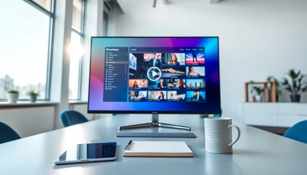 Video to prompt AI generator interface in a modern workspace, conveying innovation and creativity.