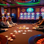 Engaging online gambling scene showcasing V9bet with poker chips and a vibrant atmosphere.
