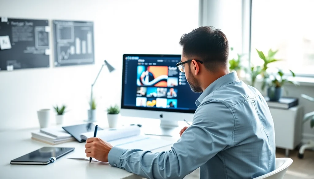 Enhance your online presence with essex web design expertise in a vibrant office setting.