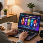 Engaging in exciting slot gameplay on Booster JP from a cozy home setup.