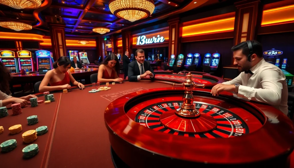 Experience the thrill of high-stakes gaming at 13win's luxurious casino environment.