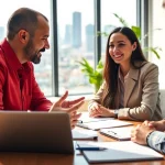 Engage with a business coach California in a professional office setting fostering collaboration.