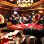 Players enjoying table games while the MV88 microphone records the casino excitement in a luxurious setting.