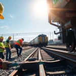 Emergency Railroad Repair Services in action with workers actively fixing tracks.