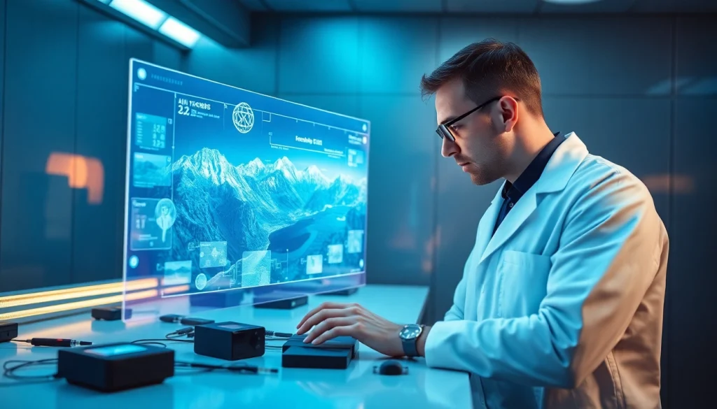 Generate engaging AI prompts with our image to prompt tool in a futuristic lab setting.