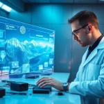 Generate engaging AI prompts with our image to prompt tool in a futuristic lab setting.