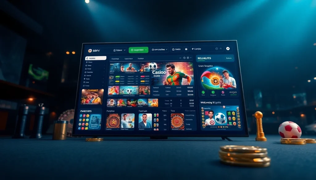Experience the excitement of online gaming at https://88vv.green/ with a sleek, modern interface showcasing betting options and casino games.
