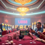 Experience high-stakes gaming action at U888 with vibrant casino tables and thrilling slot games.